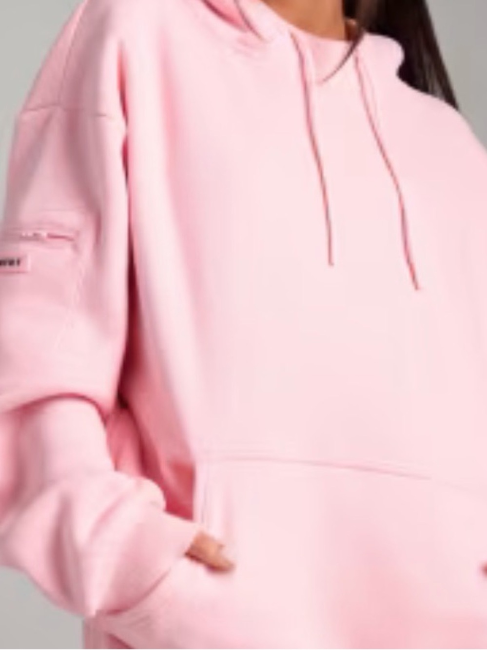 Relaxed Pink Hoodie with Kangaroo Pocket